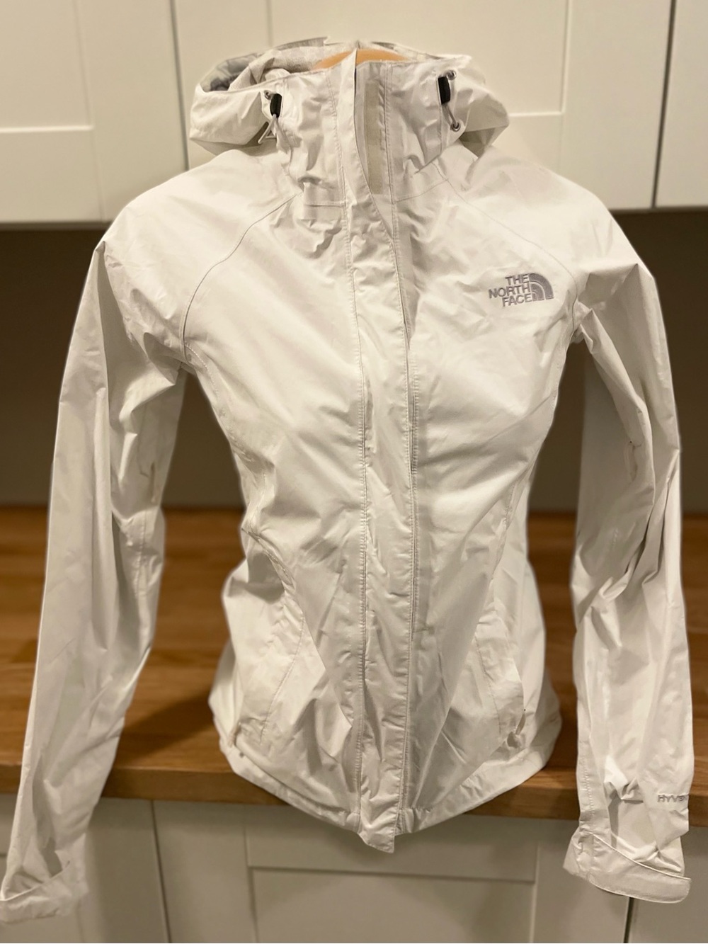 The North Face Women's White Hooded Waterproof Jacket